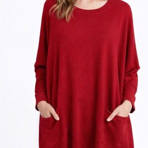 Red Women's Sweater Top